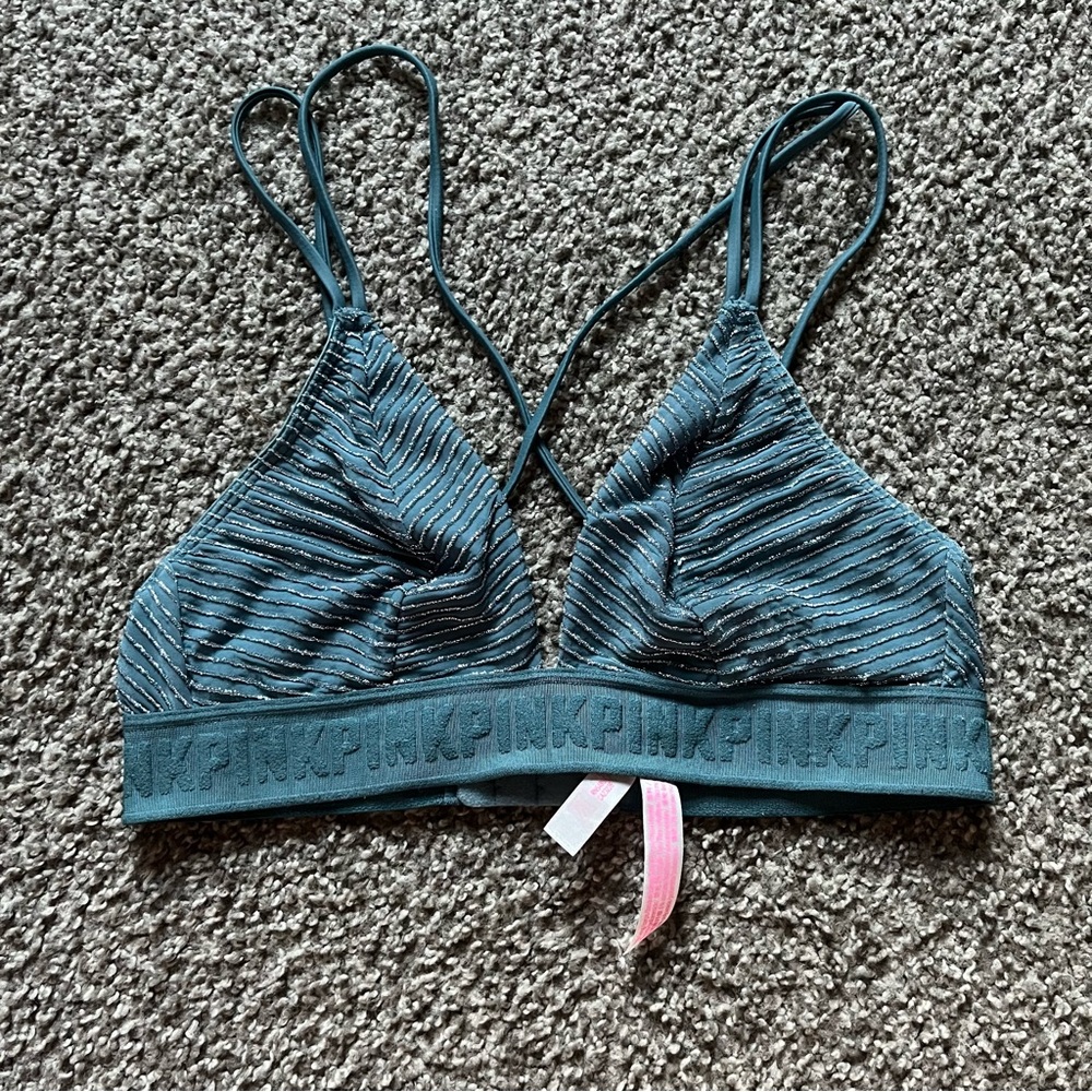 Victoria secret pink turquoise shimmer bralette
